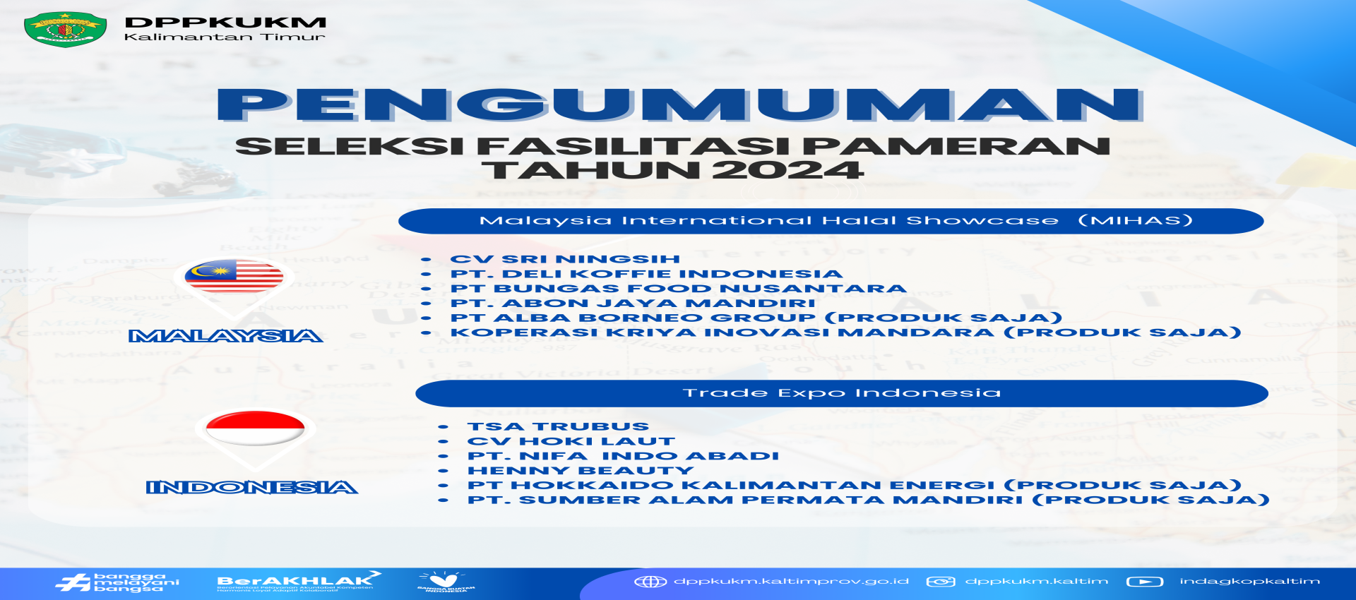 Pengumuman Seleksi Fasilitasi Pamera Tahun 2024